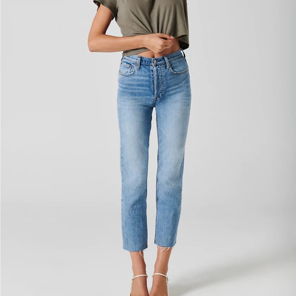 Denim Forum Arlo High Rise straight Ankle Jeans